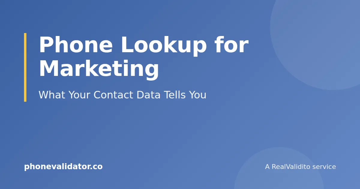 Phone Lookup for Marketing: What Your Contact Data Tells You