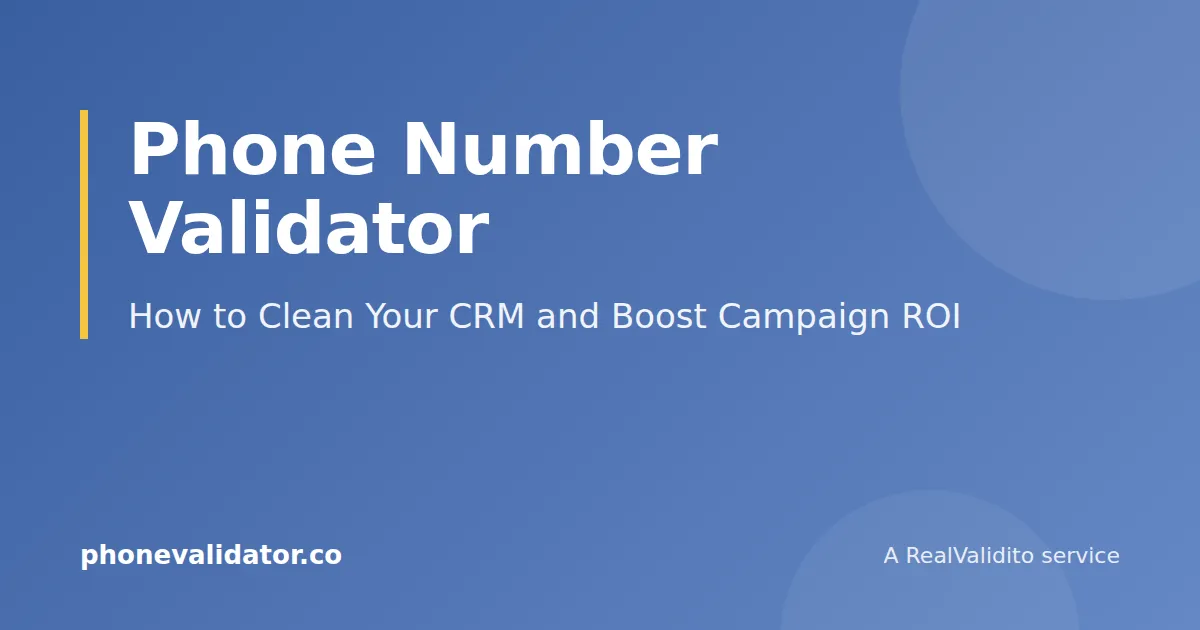 Phone Number Validator: How to Clean Your CRM and Boost Campaign ROI